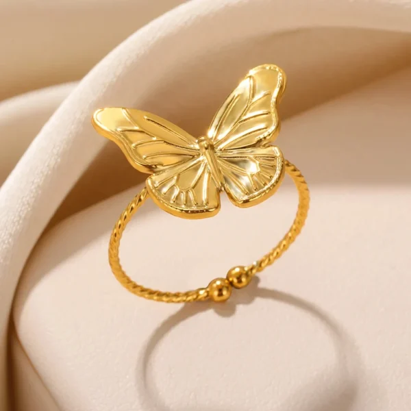Stainless Steel Sun Rings For Women Gold Color Sun Butterfly Finger Adjustable Ring Aesthetic Fashion Wedding Jewelry Gift 2024 - Image 6