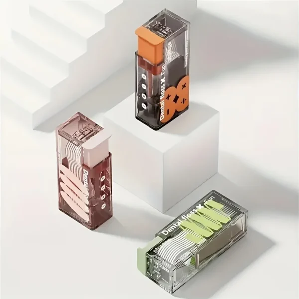 Portable Floss Dispenser Includes 10Pcs Floss Automatic Ejectable Floss Organiser Oral Care Press-on Disposable Flossing Sticks - Image 5