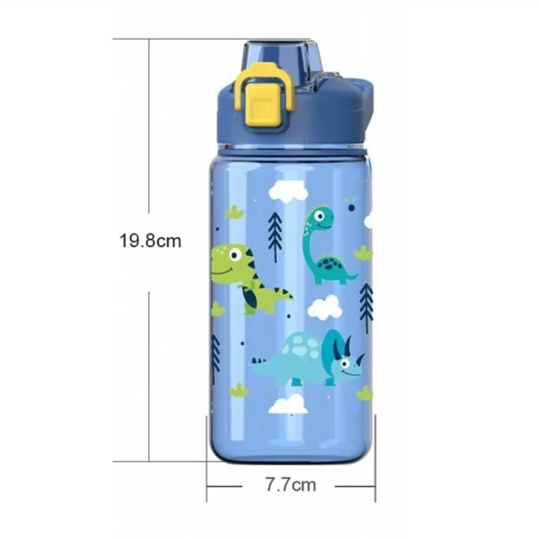 600ml Cartoon Animal Water Bottle Portable Safety Lock Cute Straw Cup Kids Leak-proof Drinking Jug For Outdoor Camping Travel - Image 2