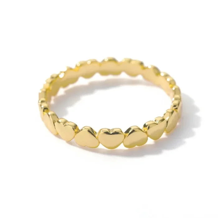 kf-S05ca47996bb241c2b28636853555d3efe Stainless Steel Heart Rings For Women Gold Color Heart Engagement Wedding Ring Luxury Wedding Aesthetic Fashion Jewelry Gift - Image 3