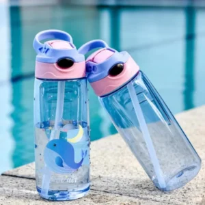 500ml Kids Water Bottle With Straw BPA Free Children Drinking Healthy School Cup