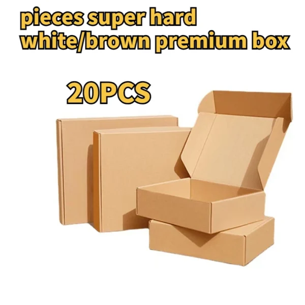 Get 20 pcs super hard white/brown multi-size brown carton packaging wedding party gift chocolate candy event gift box - Image 2