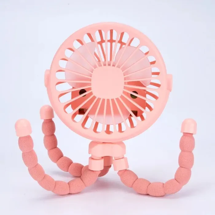 kf-S07ef1c8c0cde4059868e0268444f3dcfX Multi Functional Student Baby Stroller Portable USB Rechargeable Lithium Battery Octopus Mini Fan - Image 6