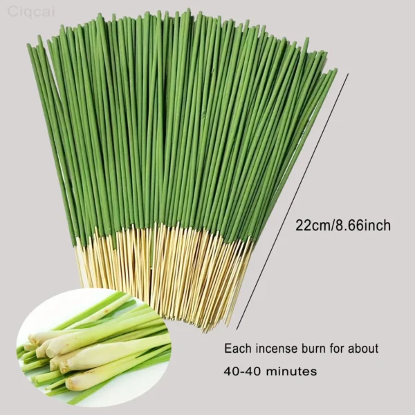 45 Min Burn Citronella Incense Sticks Lemongrass Scent Air Purifying for Camping Patio Holiday Decor Halloween Christmas Easter - Image 2