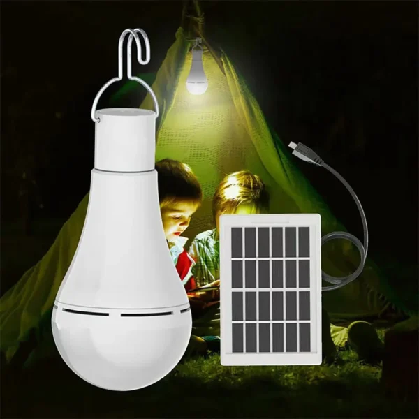 LED Solar Bulb Light Waterproof Outdoor 5V USB Charged Hanging Emergency Sunlight Powered Lamp Portable Powerful Indoor House - Image 7