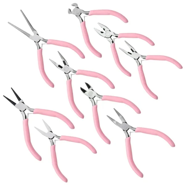 Cute Pink Color Handle Anti-slip Splicing and Fixing Jewelry Pliers Tools & Equipment Kit for DIY Jewelery Making Needlework - Image 2