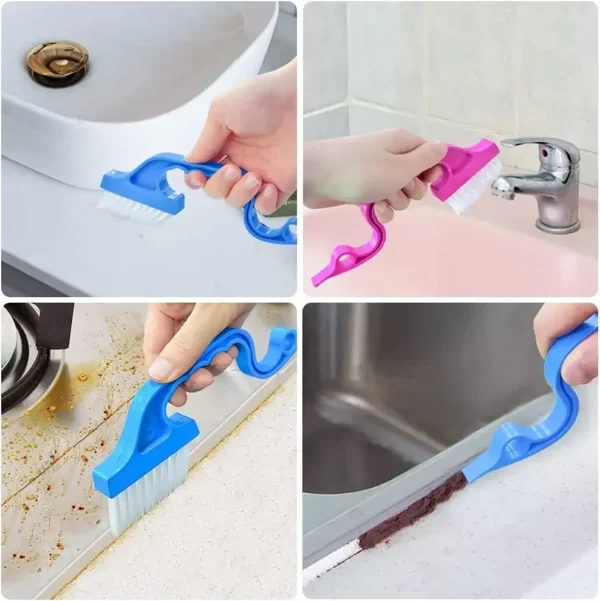 2-in-1 Windows Gap Cleaning Brush & Flat Shovel, Household Cleaning Tool for Kitchen, Bathroom, Toilet - Image 2
