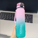 500ML/650ML/1000ML Large Capacity Sports Bottle Motivational Leak Proof Portable Reusable Plastic Cups Outdoor Travel Gym Jugs - Image 3