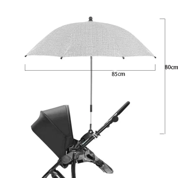 Baby Stroller Folding Umbrella UV Sun Rain Protection Parasol 360 Degrees Adjustable Universal Stroller Sunshade Canopy CoverBab - Image 3