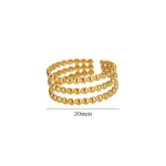 Stainless Steel Beads Design Rings For Women Gold Color Opening Ring Wedding Aesthetic Accessories Party Jewelry Gift BFF anillo - Image 6