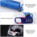 Bicycle Anti-Theft Motorcycle Three-Digit Password Combination Safety Rope Wire Rope Helmet Lock Multi-purpose Safety Rope Lock - Image 5