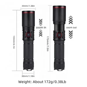 30W High Bright LED Flashlight High Power Type C Rechargeable Zoom Torch Camping Outdoor Hunting Fishing Walking Lighting Lamp