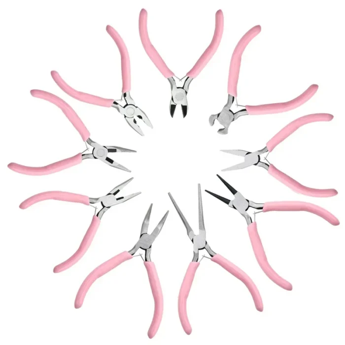 kf-S0f203017e124442cbc0c2f9460cb583fv Cute Pink Color Handle Anti-slip Splicing and Fixing Jewelry Pliers Tools & Equipment Kit for DIY Jewelery Making Needlework - Image 6