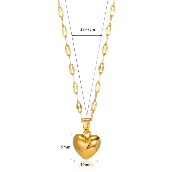 kf-S100142d32e254f98a6f1204919a7e8259 Stainless Steel Love Heart Necklace For Women 2025 New Trendy Lip Chain Simple Pendant Necklace Jewelry free shipping - Image 6