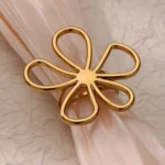 Stainless Steel Hollow Flower Open Rings for Women Trendy Aesthetic Wedding Couple Ring Femme Jewelry Accessories Gift anillos - Image 3