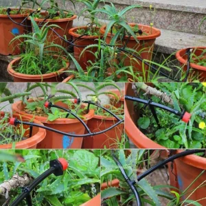 5M DIY Garden Watering Drip Irrigation Hose System Distribution Tubing Watering Line Garden Drip Irrigation Hose for Watering