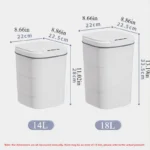 Smart Trash Can with Lid - Infrared Sensor Hands-Free, Silent Closing Battery Powered, Gift for Home Office Bathroom Kitchen - Image 4
