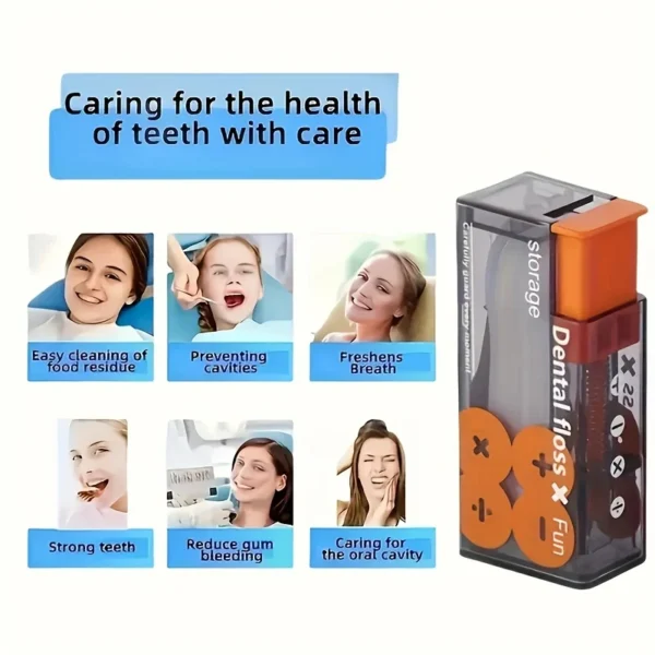 Portable Floss Dispenser Includes 10Pcs Floss Automatic Ejectable Floss Organiser Oral Care Press-on Disposable Flossing Sticks - Image 3