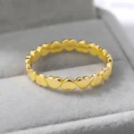 Stainless Steel Heart Rings For Women Gold Color Heart Engagement Wedding Ring Luxury Wedding Aesthetic Fashion Jewelry Gift