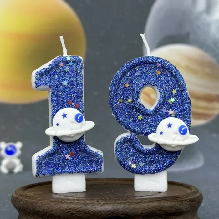 kf-S14b8156b11674fc19684ddf8ba3e17261 Number Candle, Blue Creative Birthday Cake Candle,use for Birthday Party and Wedding Decoration Mother's Day Graduatio - Image 2