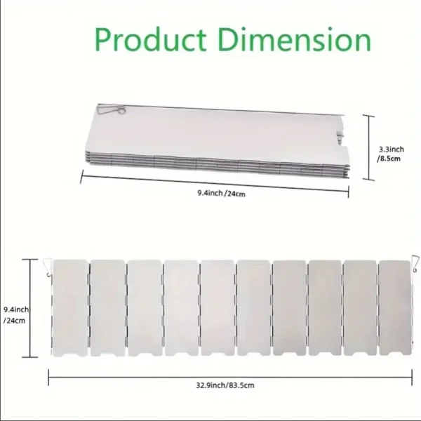 8 Plates / 10 Plates Aluminum Alloy Stove Windscreen, Ultralight Foldable Stove Windshield, Suitable For Outdoor Camping, Picnic - Image 3