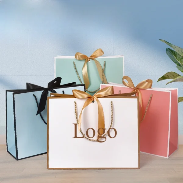 Get Customized Gift Bags with Ribbon Luxury Personalized Paper Packaging Bags Custom Logo (Please Contact Us Before You Order) - Image 4