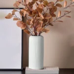 Striped Ceramic-Like Plastic Vase for Flowers, Decorative Floral Arrangement Display, Creative Little Flower Vase - Image 2