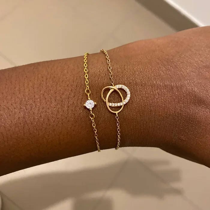 kf-S188ce64c3e2c4aa3b0ff6d7ac35a5cecD Single Zircon Circle Bead Bracelets For Women Stainless Steel Bracelet Summer Jewelry Couple Friends Accessories Gift 2023 - Image 2