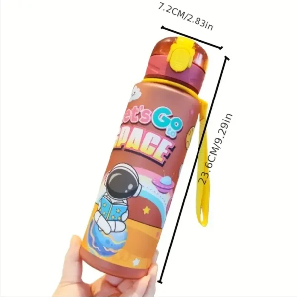 700ml Cosmic Astronaut Themed Insulated Water Bottle Leakproof Flip Lid Carrying Strap Portable Adorable Activities Cup BPA-Free - Image 3