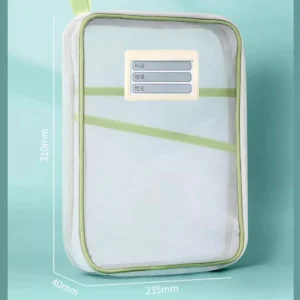 A4 Stationery Storage Bag Double-layer Mesh Zipper Bag Large Capacity Organizer Folders School Office Supplies Stationary Bag