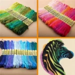 50pcs Friendship Bracelet Thread Set, Rainbow Cotton & Silk Embroidery Threads for Cross Stitch, DIY Bracelet Making - Image 6