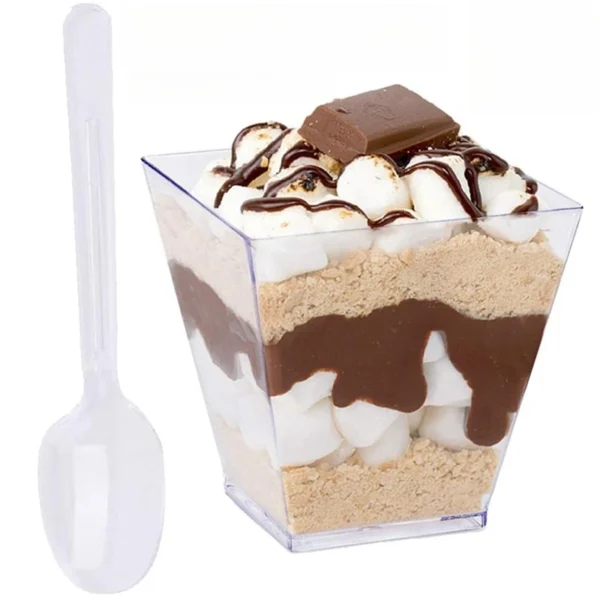 100/50 Reusable Square Mini Cups Plastic Dessert Shooters for Parties Appetizers Halloween Wedding Hand Wash - Image 6