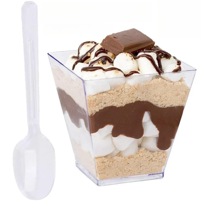 kf-S1b6b0e01ef5e4a17b39aa230a0516a52M 100/50 Reusable Square Mini Cups Plastic Dessert Shooters for Parties Appetizers Halloween Wedding Hand Wash - Image 6
