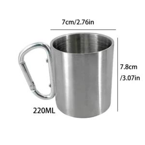 Outdoor Mountaineering Button Water Cup Travel Camping Portable Button Stainless Steel 201 Material