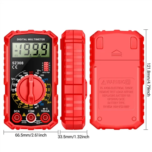 Digital Multimeter Voltage Resistance Meter LCD Voltage Current Detector High-Precision Multi-Function Tester Volt Amp Ohm Meter - Image 6