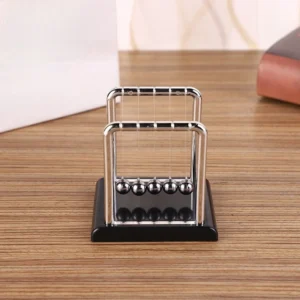 Classic Newtons Cradle Metal Desktop Ornament Black White Sphere Office Home Decor Desk Decoration for Living Room Bedroom Study
