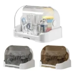 Portable Baby Bottle Drying Rack & Organizer - Dustproof Storage Container with Removable Drip Tray, Hygienic Feeding Accessorie - Image 4