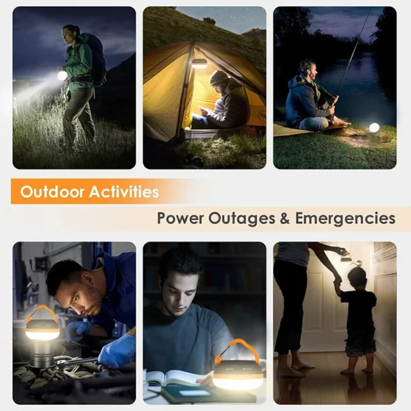 LED Camping Lantern 3Modes COB High Power Portable with Magnet Base-without battery - Image 5