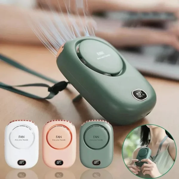 New Mini Portable Fan Portable Rechargeable Bladeless Turbo Ultra Quiet Student Hand Held Fan Outdoor Sports Travel - Image 1