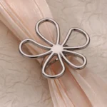 Stainless Steel Hollow Flower Open Rings for Women Trendy Aesthetic Wedding Couple Ring Femme Jewelry Accessories Gift anillos - Image 4