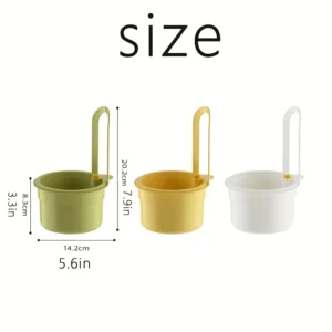 Hanging Sink Basket Button Drain Storage Split Filter Basket 1 Second Install for Kitchen Bathroom Space Saving Durable Plastic