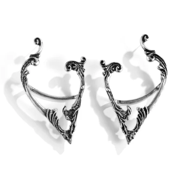 1Pair Goth Punk Fairy Elf Ear Cuff Earrings for Women Trendy Vintage Piercing Clip Earring Halloween Jewelry Accessories Gift - Image 3