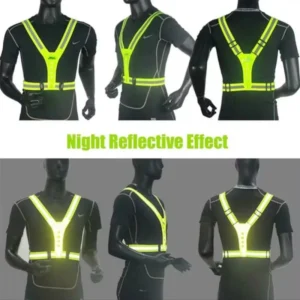 Safety Reflective Vest LED Running Light Adjustable Cycling Vest Night Warning Work Fishing Sports Vest
