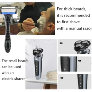 Men's Intelligent Rechargeable Shaver Wet/Dry Beard Razor ABS Tondeuse Dissolving Beard Rechargeable Razor for Smooth Skin