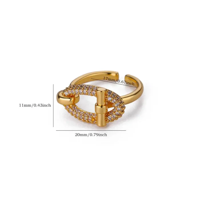 kf-S2c4e2ad1fe1b4a16b1636ac9a416fca5b Stainless Steel Oval Hollow Zircon Open Rings For Women Gold Color Trendy Wedding Aesthetic Ring Summer Jewelry Accessories BFF - Image 4