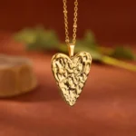 Trendy Heart Pendant Stainless Steel Pleated Necklaces For Women Trendy Gold Color Aesthetic Pendant Necklace Jewelry Accessory - Image 3