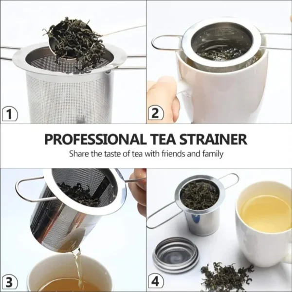 Stainless Steel Mesh Tea Infuser with Lid Reusable Cup Strainer Loose Leaf Spice Filter for Teapots Mugs Cup to Steep Tea Coffee - Image 4