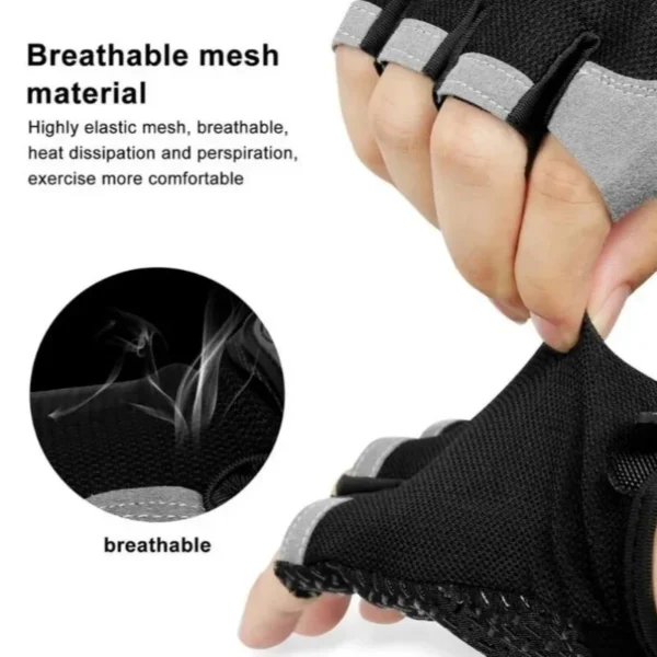 Gym Gloves Fingerless Gloves Anti-Slip Shock-Absorbing Breathable Gloves Sports Gloves for Training Lifting Weight Cycling - Image 4