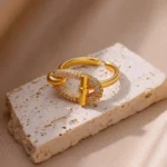 Stainless Steel Oval Hollow Zircon Open Rings For Women Gold Color Trendy Wedding Aesthetic Ring Summer Jewelry Accessories BFF - Image 2