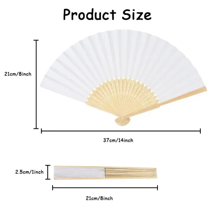kf-S307aaa62f65f4a3da7fb811bae73439cK 7 Inch Chinese Style Blank Fan Folding Hand Fan Paper Fan for Calligraphy Painting Wedding Gift Individually Packed - Image 4